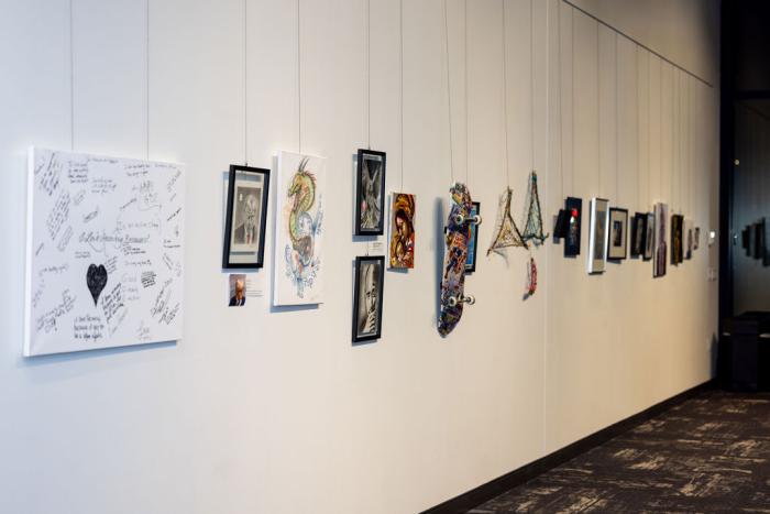 gallery wall displaying art